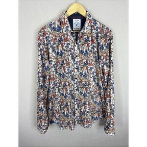 A Fish Named Fred Floral Button Up Shirt Mens L EU XL Stretch Cotton